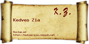 Kedves Zia névjegykártya